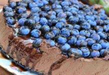 cheesecake gianduia e mirtilli