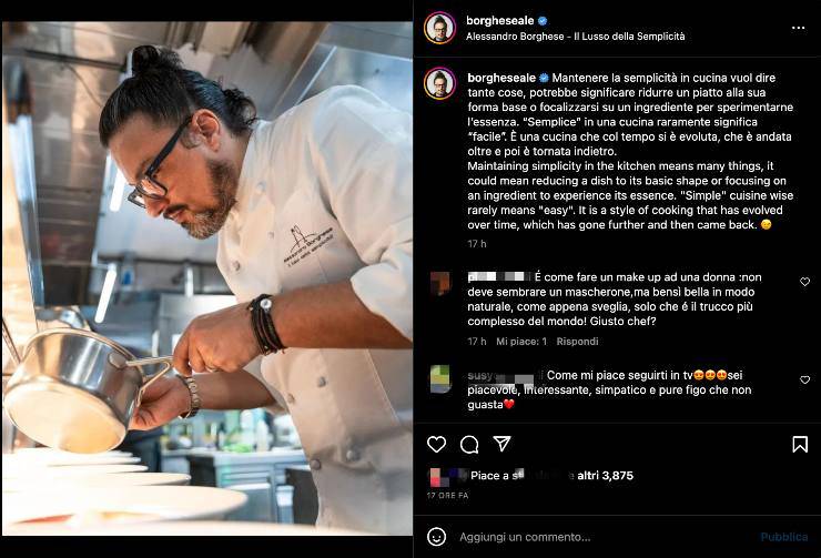Alessandro Borghese cucina messaggio - RicettaSprint