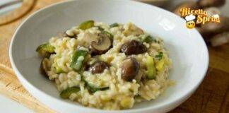 Risotto cremoso ai funghi e zucchine per un pranzo domenicale davvero raffinato e un po' diverso dai classici