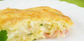 Pasticcio di patate con prosciutto cotto croccante fuori e morbido dentro