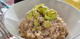 Risotto al porro raffinato, delicato perfetto per il pranzo della domenica