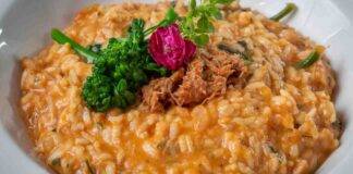 Risotto con straccetti di carne e zucca