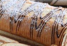 Rotolo morbidissimo alla nutella con alchermes e zucchero a velo