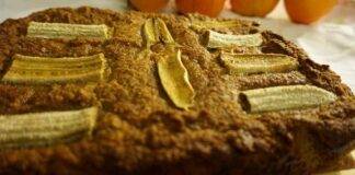 Torta integrale con yogurt e banane