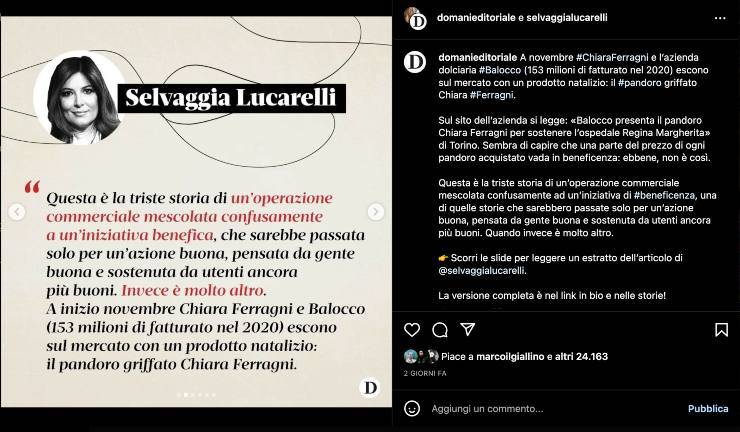 Chiara Ferragni baraonda polemica panettone - RicettaSprint
