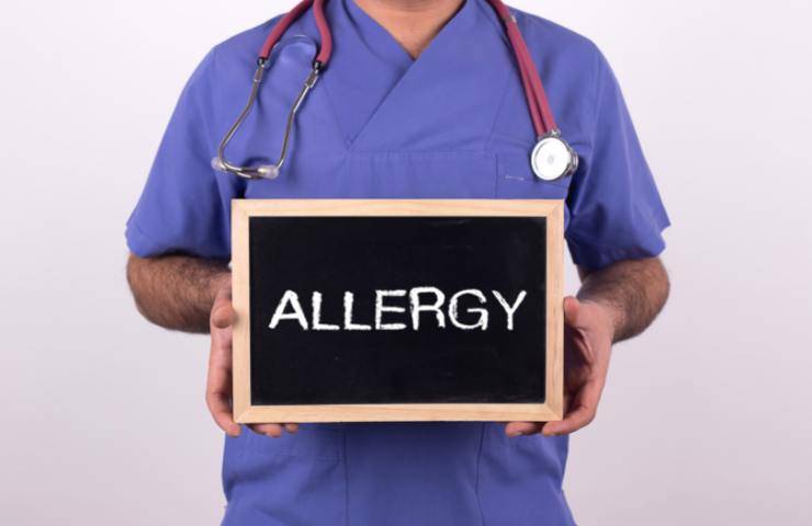 La scritta Allergia in inglese