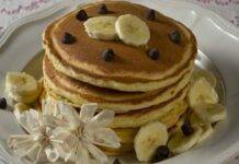 Pancake senza uova di soia e banana
