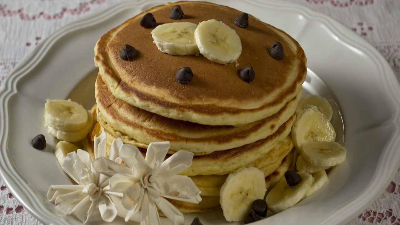 Pancake senza uova di soia e banana