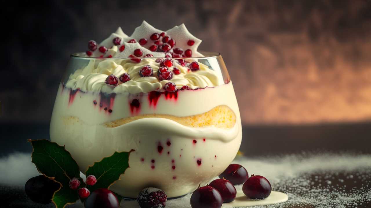 Tiramisù bianco con mirtilli rossi il dessert delle feste, che conquisterà i palati di tutti