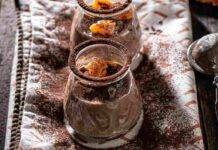 Coppe di cioccolato fondente al mandarino