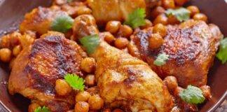 Pollo ai ceci: un unico piatto, e hai la cena completa in pochissimo tempo!