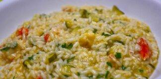 Risotto con crema di zucchine macchiate