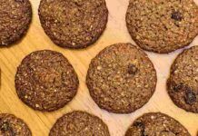 Biscotti al caffè con uvetta e avena