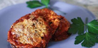 Medaglioni di melanzane ripiene così sono più saporite, ma non ho fritto nulla!