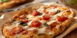 Pizza croccante senza lievito perfetta quando non hai molto tempo, in soli 10 minuti sarà pronta!