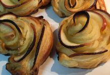 Rose di sfoglia veloci con mele e crema