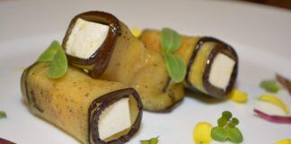 Rotoli all'insalata di melanzane e provola