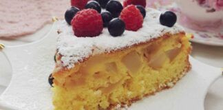 Torta morbida alla margarina e pere