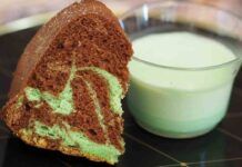 Ciambellone marmorizzato con cacao e pistacchio