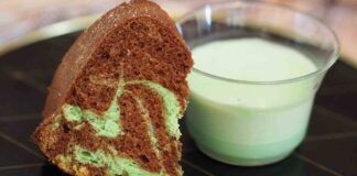 Ciambellone marmorizzato con cacao e pistacchio