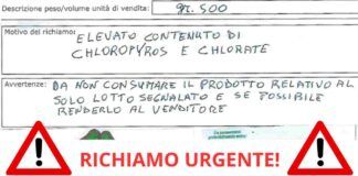 Contaminazione da pesticidi richiamo alimentare