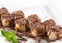 Finto sushi al cioccolato sfiziosa ghiottoneria da gustare dopo i pasti