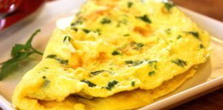 Omelette di asiago e prezzemolo a vapore