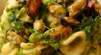 Orecchiette allo scoglio con pesto di alghe, delizioso capolavoro gastronomico per veri intenditori