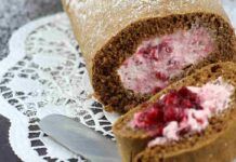 Rotolo soffice nocciolato al caffè con crema di latte e lamponi 29042023 ricettasprint