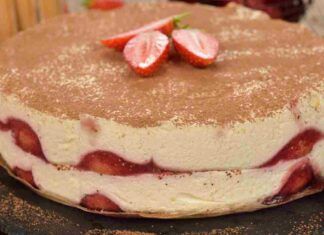 Tiramisù alle fragole per chi è a dieta cremoso, delicato e super leggero solo 180 Kcal!