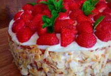Torta di mandorle con fragole e mascarpone 23052023 ricettasprint