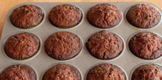 Muffin integrali con crusca e cacao