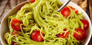 Spaghetti al pesto di basilico e pomodorini | leggeri, rinfrescanti e subito pronti