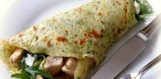 Crepes alle ebette con bocconcini di pollo rucola e ricotta 01082023 ricettasprint