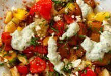 Insalata grigliata con crostini e stracciatella di bufala 25072023 ricettasprint