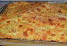 Timballo di bastoncini ricoperto da uno strato di patate croccanti, solo qualche euro e la cena é pronta timballo