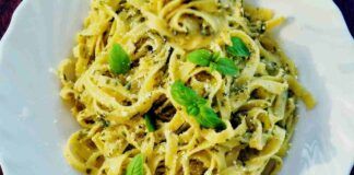 Fettuccine al pesto di acciughe e olive 20082023 ricettasprint