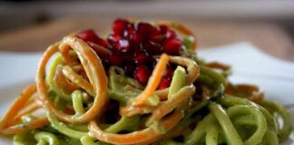 Spaghetti di verdure alla crema di pistacchio 18102023 ricettasprint