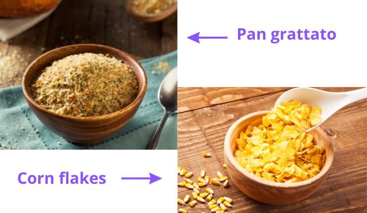 Pan grattato e cornflakes per impanare il cibo Ricettasprint
