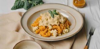 Pasta alla zucca con fonduta: un piatto delizioso dalla cremosa e filante bontà ricettasprint.it