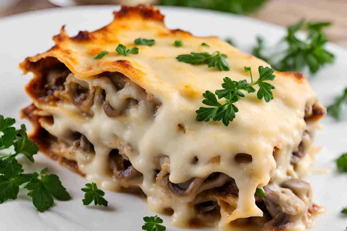 lasagna rustica salsiccia ricotta funghi ricettasprint