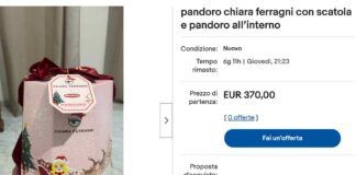 Pandoro di Chiara Ferragni venduto a cifre esorbitanti su eBay