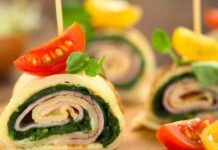 Rotoli di crespelle con spinaci e prosciutto questo si che è un antipasto speciale a Natale