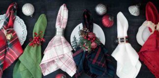 Tovaglioli in tavola per Natale - RicettaSprint