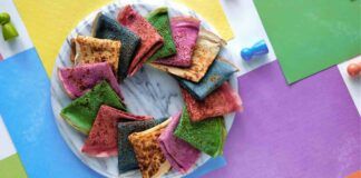 Le crepes le faccio solo colorate ogni volta che ho ospiti a cena, stendo sempre tutti, anzi vogliono anche il bis