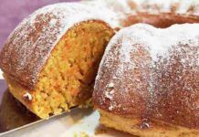 Torta di carote all’acqua pronta in 10 minuti, ideale se sei a dieta, 150 Kcal a fetta, il dolce perfetto per la colazione