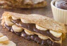 Crepes alla nutella e banana, una coccola golosa improvvisata una domenica mattina: ora i miei figli le chiedono ogni settimana