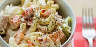 Oggi mangio questa insalata di pasta ipocalorica basta con i sensi di colpa solo 200 Kcal a porzione