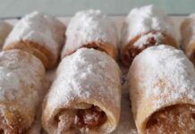 Pasta frolla light per preparare questi cannoli alle mele, un esplosione di bontà e leggerezza solo 80 Kcal, non ne avanza uno