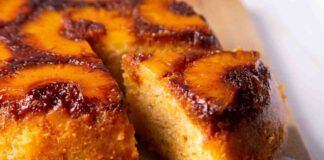 Appena 180 kcal per una fetta di questa torta, la mia preferita rovesciata e all'ananas, me la vogliono finire sempre